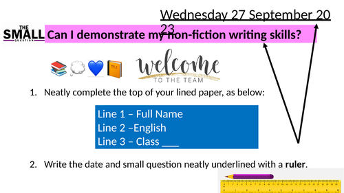 Non-Fiction Writing Baseline Assessment Lesson