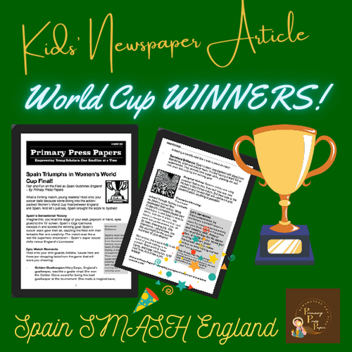 Women's World Cup Final in Kid’s Reading Sheet with Activity ~ BACK TO SCHOOL