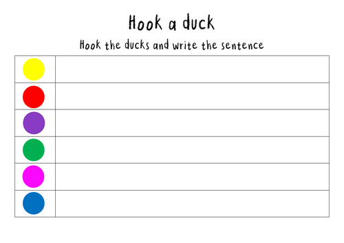 Hook a duck sentences