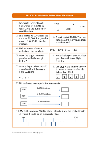 Place Value Word problems