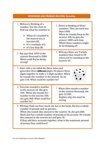 Rounding Word Problems