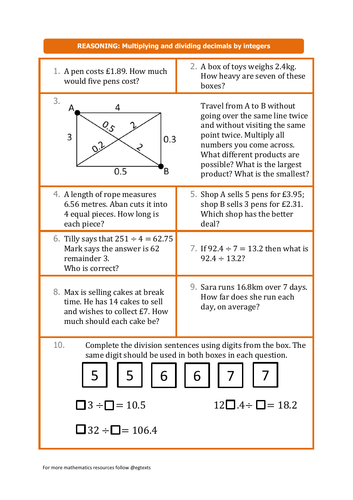 Multiplying and Dividing Decimals Word Problems