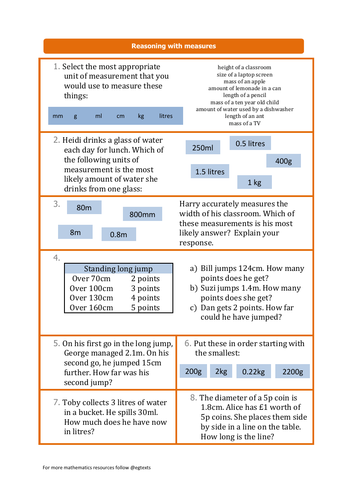 Converting Metric Measures Word Problems