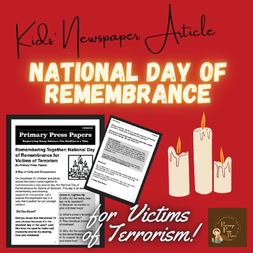 National Day of Remembrance for Victims of Terrorism ~ Reading for Kids