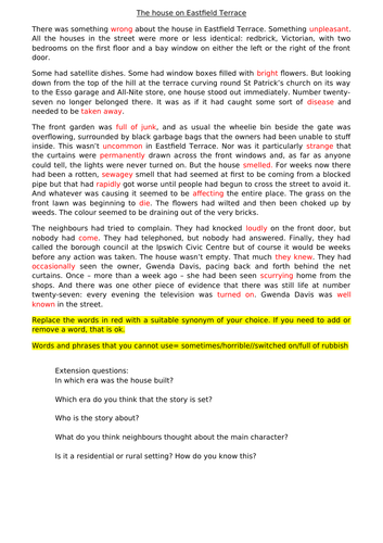 Synonyms for extended vocabulary