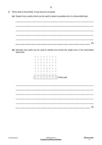 A LEVEL CS 9618 - Topical Past papers - Chapter 06 -Security, privacy and data integrity