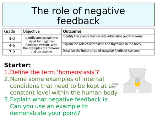 OCR GCSE (9-1) Biology - The role of negative feedback