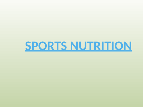 Sport Nutrition