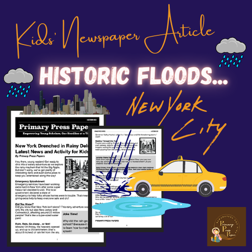 New York Historic Floods Reading Comprehension & Fun Activity for Kids!