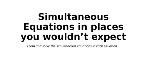 Simultaneous Equations In Places You Wouldn't Expect