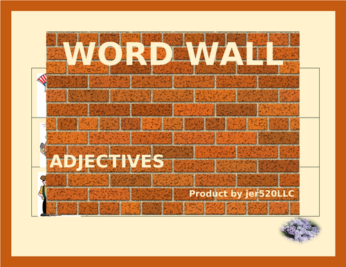 Adjectives in English Word Wall
