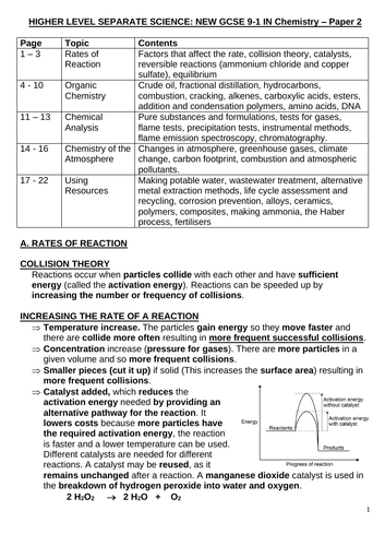 AQA Separate Science - Paper 2 - Higher level Pocket revision guide