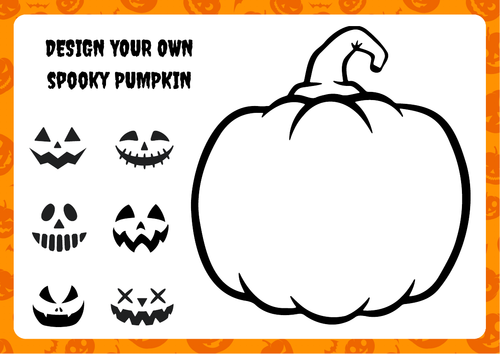 Design a Spooky Pumpkin Halloween Fun Art Task