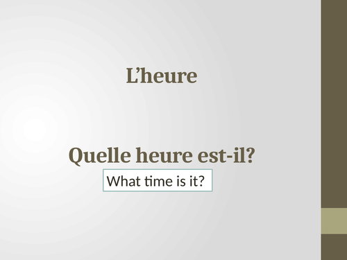 French- time quelle heure est-il?