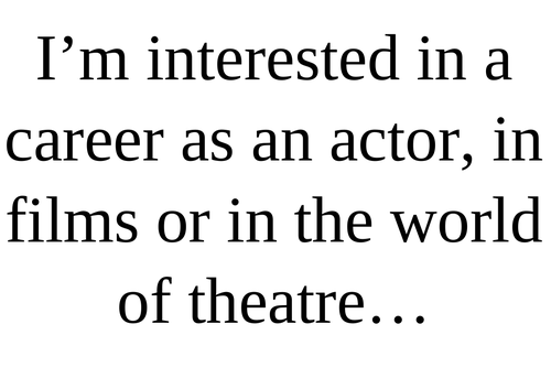 Drama careers route display