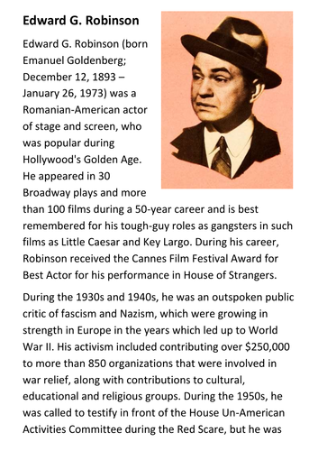 Edward G. Robinson Handout