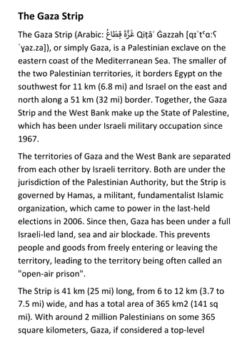 The Gaza Strip Handout
