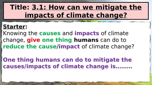 AQA GCSE Paper 1: 3.1. Section A: L18: Mitigating Climate Change