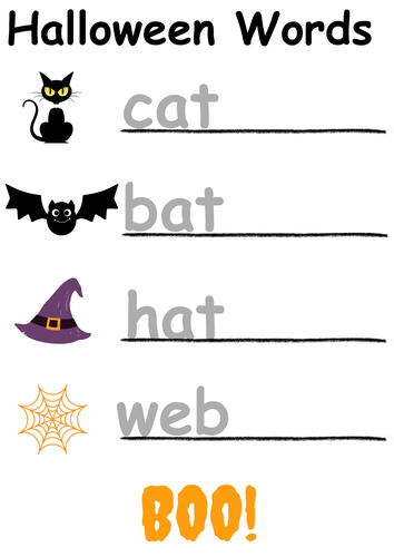 Halloween CVC words