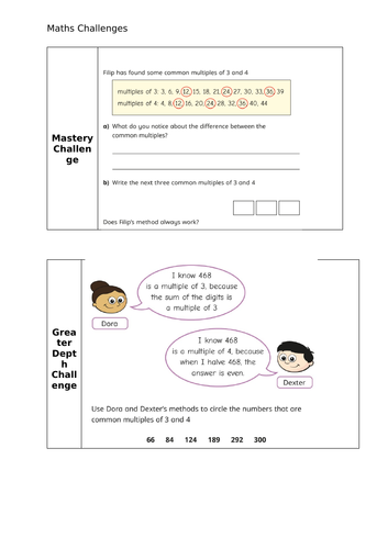 Year 5 Common Multiples Lesson