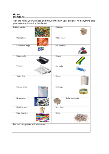 DT - Shelter building set of lessons