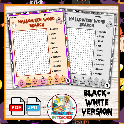 Halloween Activities | Halloween word search game | October fall worksheets k-2