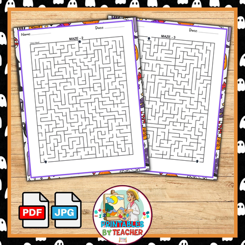 Halloween activities | October mazes puzzle | Fall crafts-games and worksheets