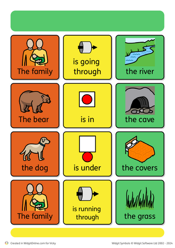 Bear hunt Colourful semantics