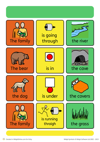 Bear hunt Colourful semantics