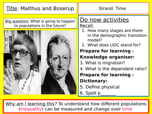 Malthus and Boserup | Teaching Resources