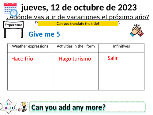 GCSE holidays, bottom set