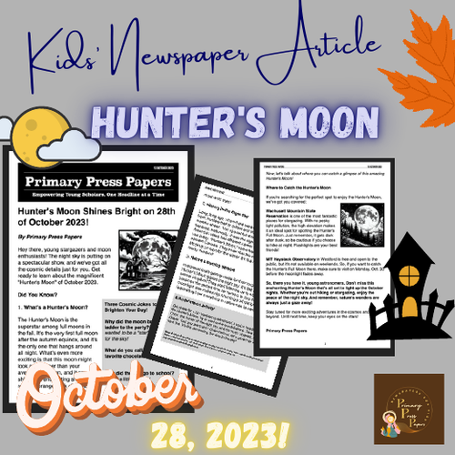 Hunter's Moon Shines Bright in October 2023! Reading Comprehension & Activity