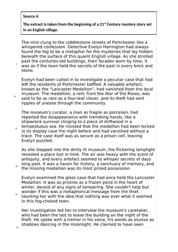 AQA GCSE English Language Paper 1 practice paper