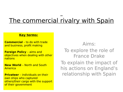Edexcel 1H10/B4 - L12 - Commercial rivalry with Spain