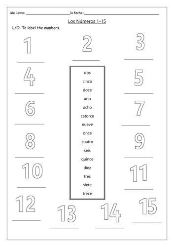 SPANISH - LOS NÚMEROS - NUMBERS