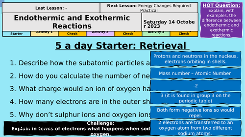 Endothermic and Exothermic Reactions - AQA GCSE