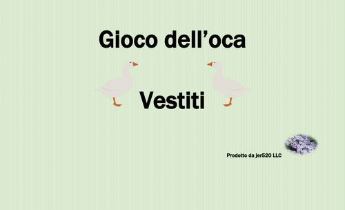 Vestiti (Clothing in Italian) Gioco dell'oca