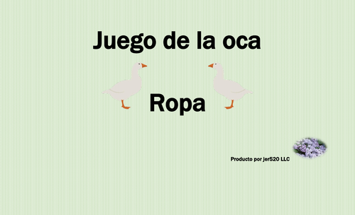 Ropa (Clothing in Spanish) Juego de la oca