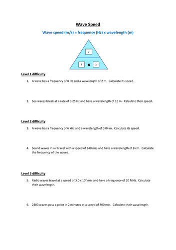 GCSE Physics Wave Speed (v=fλ) Questions and Answers