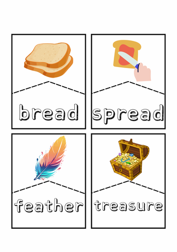 ea (bread) short e spelling match game