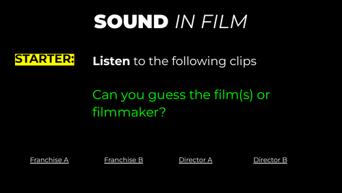 Introduction to Sound in Film and Media