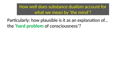 A Level Philosophy Hard Problem of Consc & Qualia