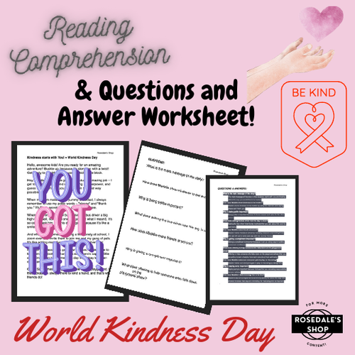 World Kindness Day ~ Reading Comprehension: Kindness Adventures with Maddy (& Worksheet)