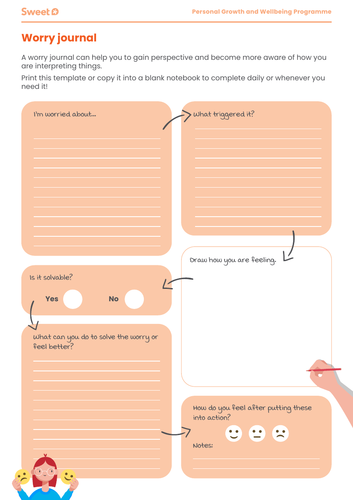 Worry journal and self-care activities