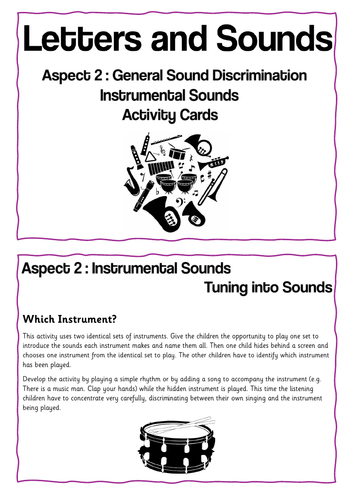 Letters and Sounds- Aspect 2- Instrumental Sounds Activity Cards
