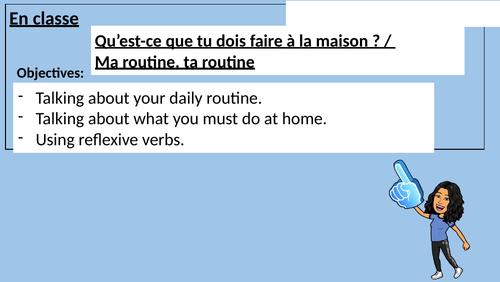 Year 8 French - Ma routine, ta routine lesson
