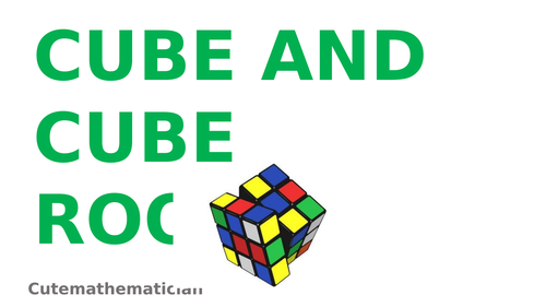 Cube and Cube Roots Powerpoint Presentation (PPT)/Lesson/Slides