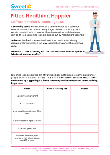 Self-examination and screening