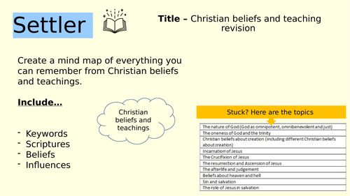 Christian beliefs revision lesson - AQA RE GCSE