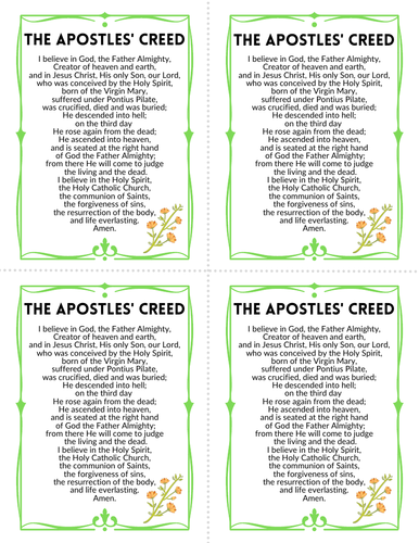 Apostles' Creed Prayer Cards - Rosary - October Month of the Rosary ...